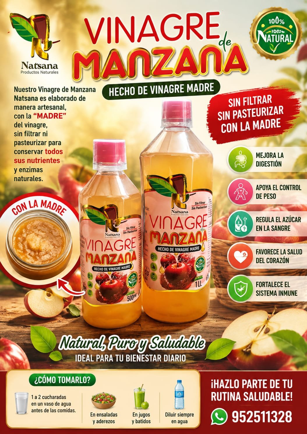 Vinagre de Manzana Natsan