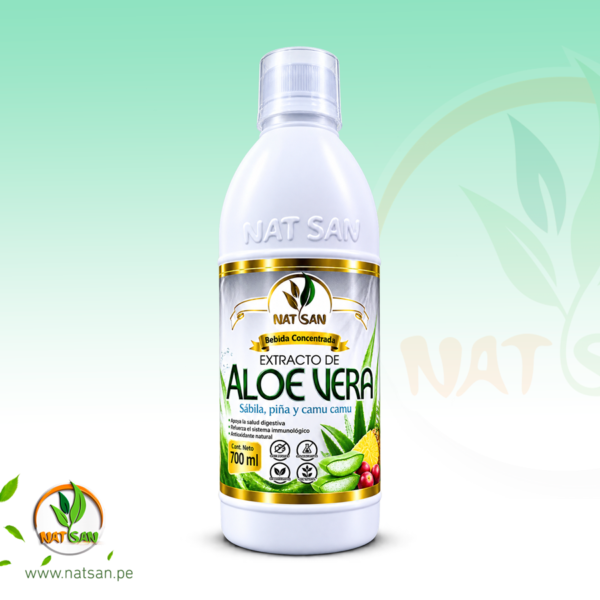 Extracto de Aloe Vera Bebida Concentrada Sábila, Piña y Camu Camu 700 ml - Natsan