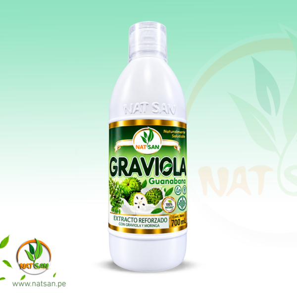 Graviola Guanábana Extracto Reforzado con Graviola y Moringa Bebida Concentrada 700 ml - Natsan