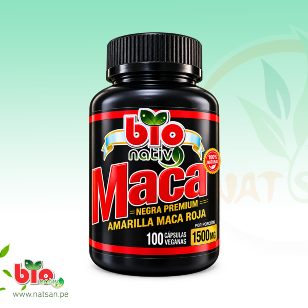 Maca Negra Premium, Amarilla y Maca Roja 1500 mg